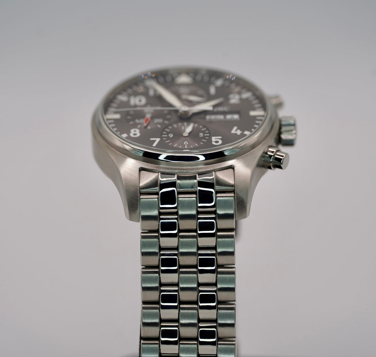IWC Pilot Spitfire Chronograph Grey Dial Stainless Steel 43mm