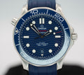 Omega Seamaster Diver 300M Co-Axial Master Chronometer Blue Dial on Rubber Strap 210.32.42.20.03.001