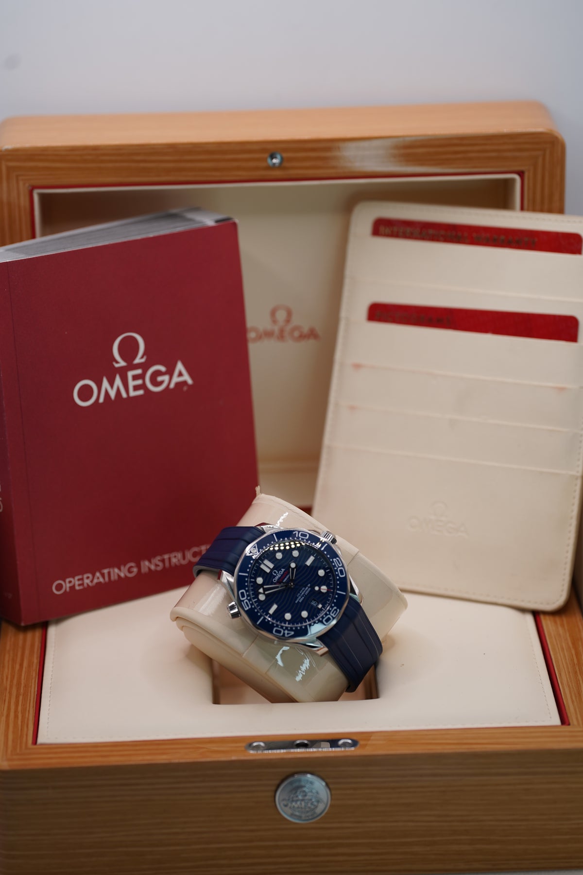 Omega Seamaster Diver 300M Co-Axial Master Chronometer Blue Dial on Rubber Strap 210.32.42.20.03.001