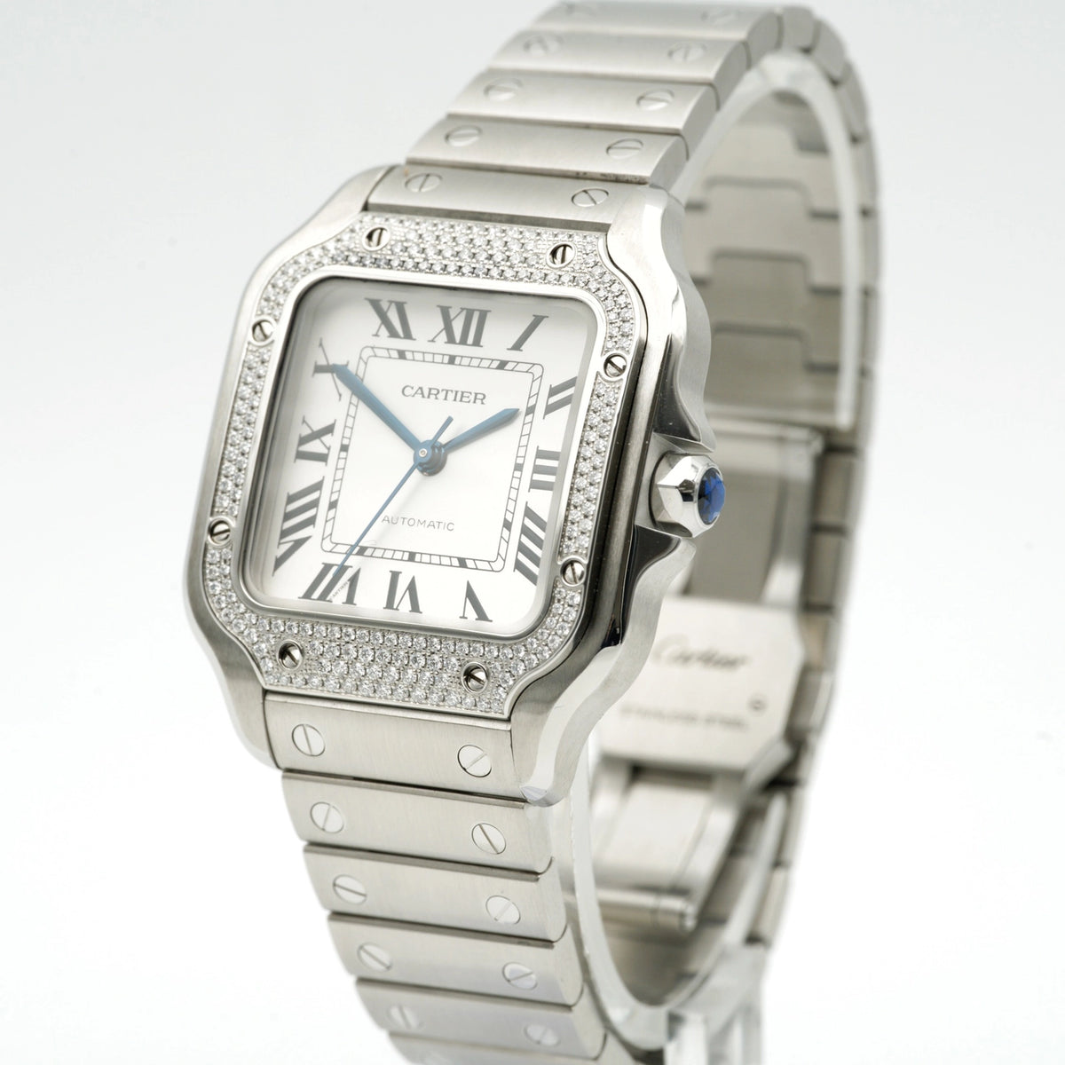 Cartier Santos de Cartier Medium Sunray Dial on Bracelet W4SA0005 Complete 2022
