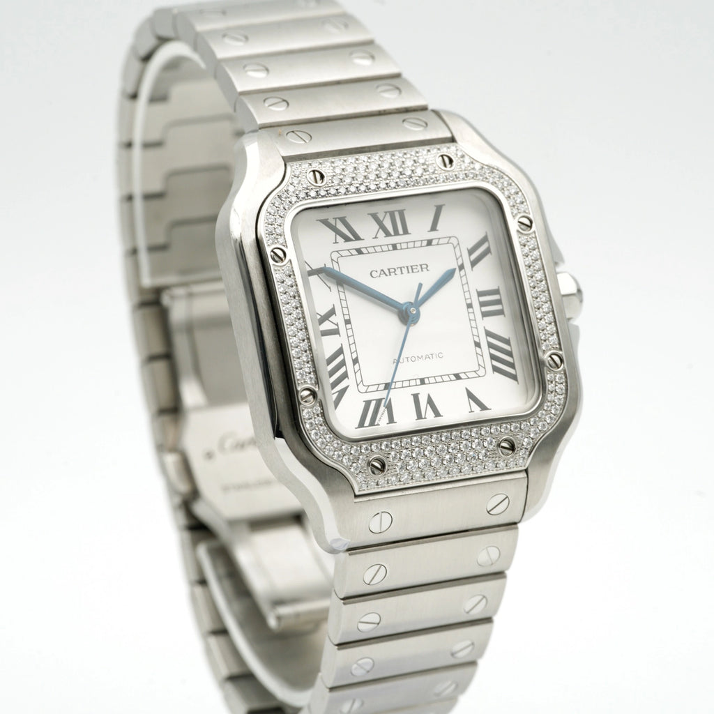 Cartier Santos de Cartier Medium Sunray Dial on Bracelet W4SA0005 Complete 2022