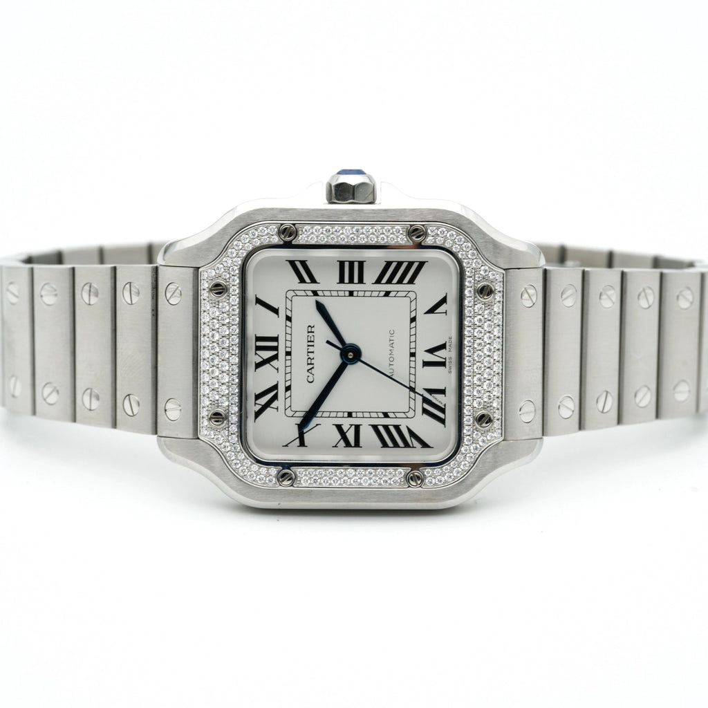 Cartier Santos de Cartier Medium Sunray Dial on Bracelet W4SA0005 Complete 2022