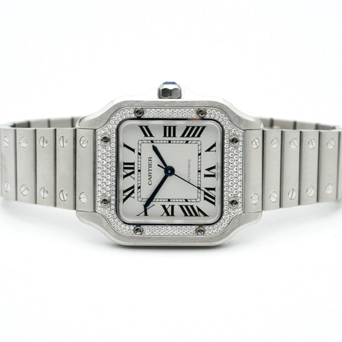 Cartier Santos de Cartier Medium Sunray Dial on Bracelet W4SA0005 Complete 2022