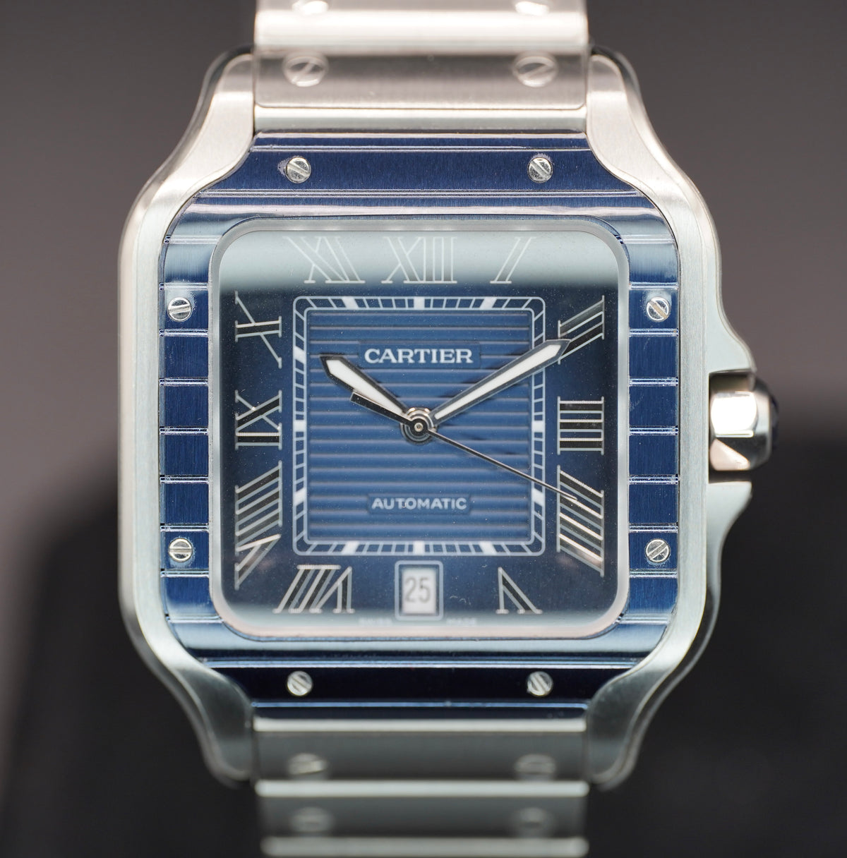 Cartier Santos Blue Dial on WSSA0048 Complete 2022