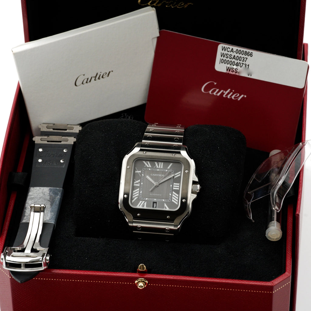 Cartier Santos de Cartier Large Gray Dial on Bracelet WSSA0037 Complete 2022