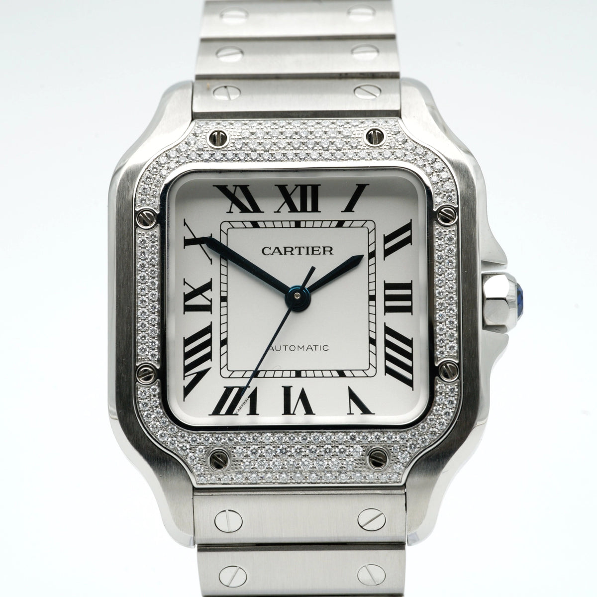 Cartier Santos de Cartier Medium Sunray Dial on Bracelet W4SA0005 Complete 2022